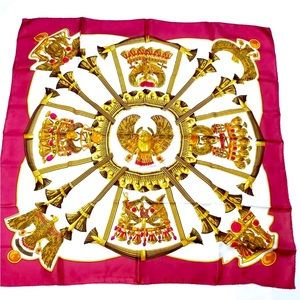 Authentic - Hermes Scarf Red 100% Silk